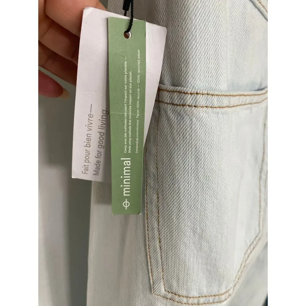 Frank & Oak Linda Balloon Tapered Leg High Rise Jeans Ivory Denim Size 29 - Picture 5 of 14